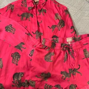 Pink Leopard Print Pajama Set